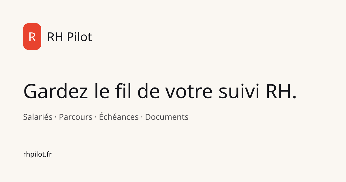 RH Pilot | Logiciel RH pour TPE et PME